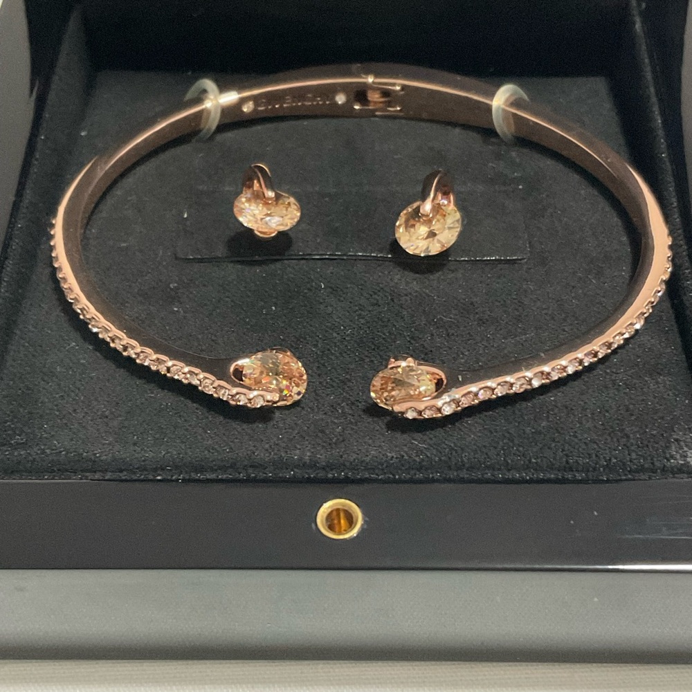 Givenchy 2-Pc. Set Color Floating Stone & Crystal Cuff  Bracelet & Stud Earrings - Picture 3 of 6